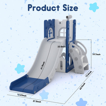 LulliSpace play slide - 6 in 1 with basketball hoop and telescope features