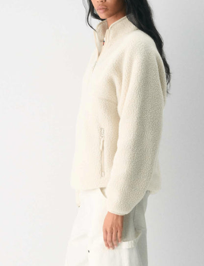 Aimiray fleece pullover coat - trendy half zip design with side pockets