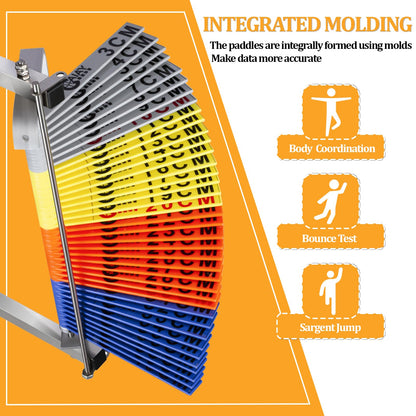 KAWFLYQA wall mounted vertical jump measuring device - adjustable height trainer for basketball and volleyball high.