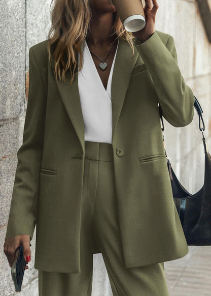 KIRUNDO women's suit — oversized blazer jacket with wide leg dress pants