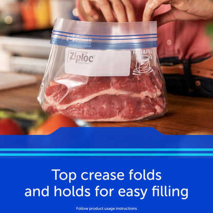 Ziploc quart food storage bags — new stay open design with stand-up bottom