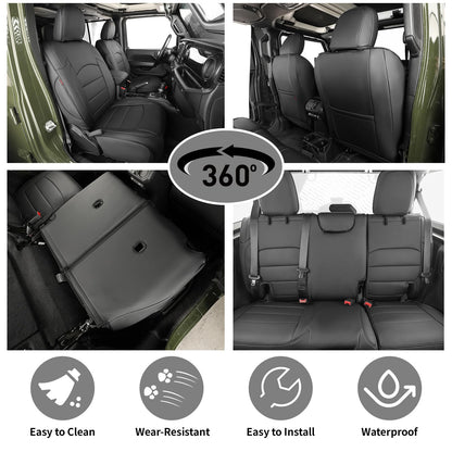 EKR Wrangler seat covers - Custom fit leather covers with red piping for Jeep Wrangler 2 door