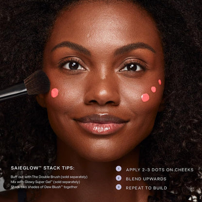 FACE_SHAPING_MAKEUP — Saie Dew Blush for a natural finish