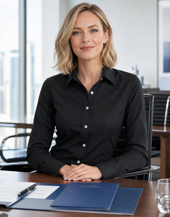 Shirt — Beninos long sleeve button down work wearShirt — Beninos women's long sleeve button down work wear