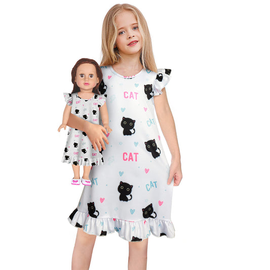 LQSZ nightgown and matching outfit for girls and dolls