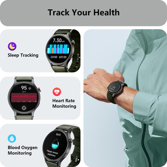 aeac Smart Watch — AMOLED ultra-clear screen with heart rate monitor and 110+ sport modes