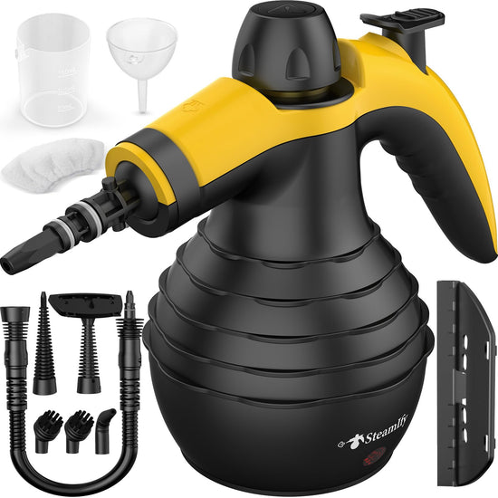 Steam cleaner — Handheld with safety lock and 10 accessories for versatile use