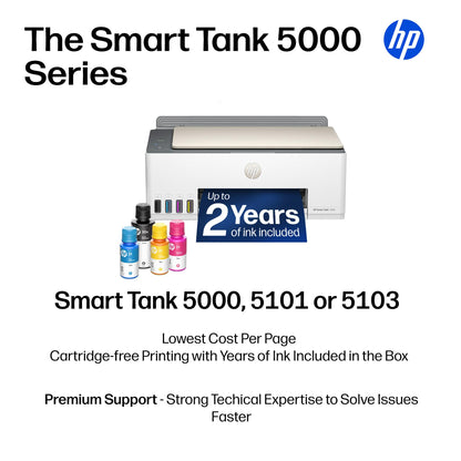 HP Smart-Tank wireless printer — includes up to 2 years of ink