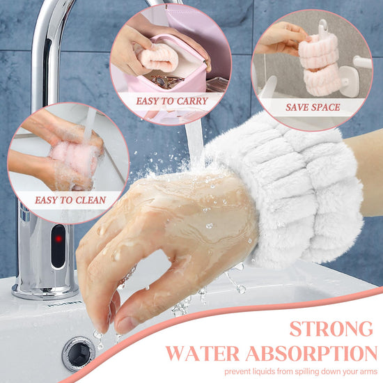 Wrist spa washband microfiber sweatbands - 3 pairs