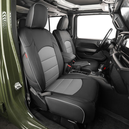 Vehicle seat cover — Custom fit leather for Jeep Wrangler 2018-2026 manual seat