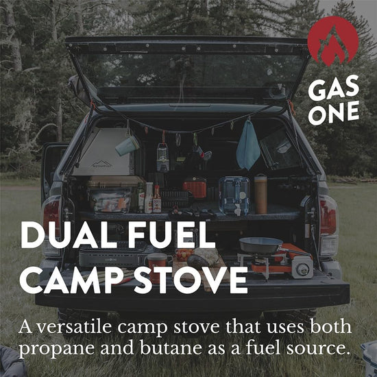 Portable stove — Gas One dual fuel camping stove with carrying case
