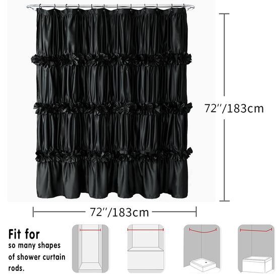 Curtain — Ruffled design for bathroom by Homechoice Decor 72 x 72