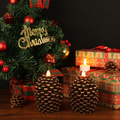 Wondise flameless candles - battery operated with timer and flickering wick, set of 2