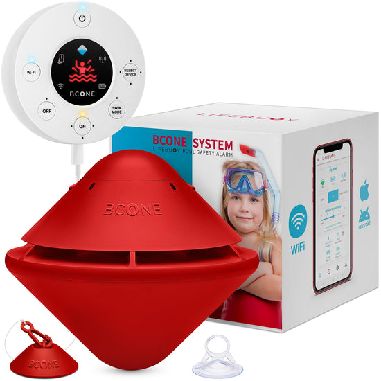 BCONE pool alarm by Lifebuoy | ASTM certified with app alerts and voice control