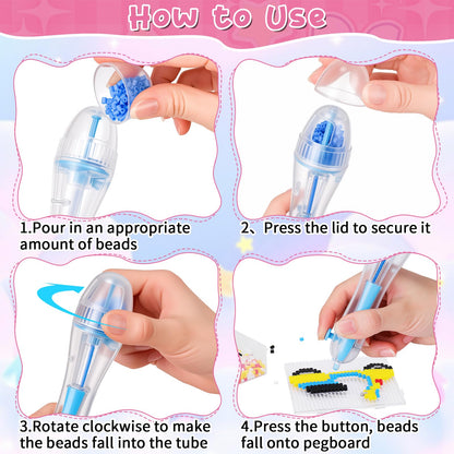 Myfivo fuse beads pen - time saving design with non-slip grip and high capacity chamber