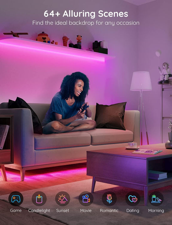 Govee string lights — Bluetooth control with music sync and 64 scenes