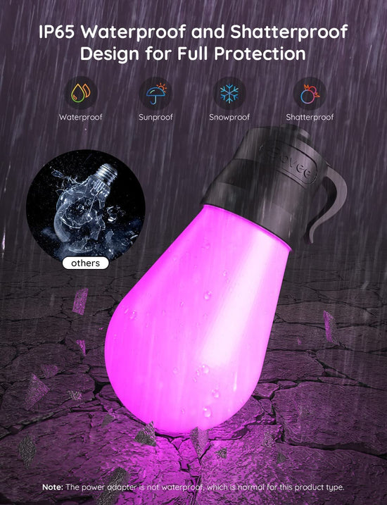 Govee string lights — Bluetooth RGBW outdoor with app control and waterproof design