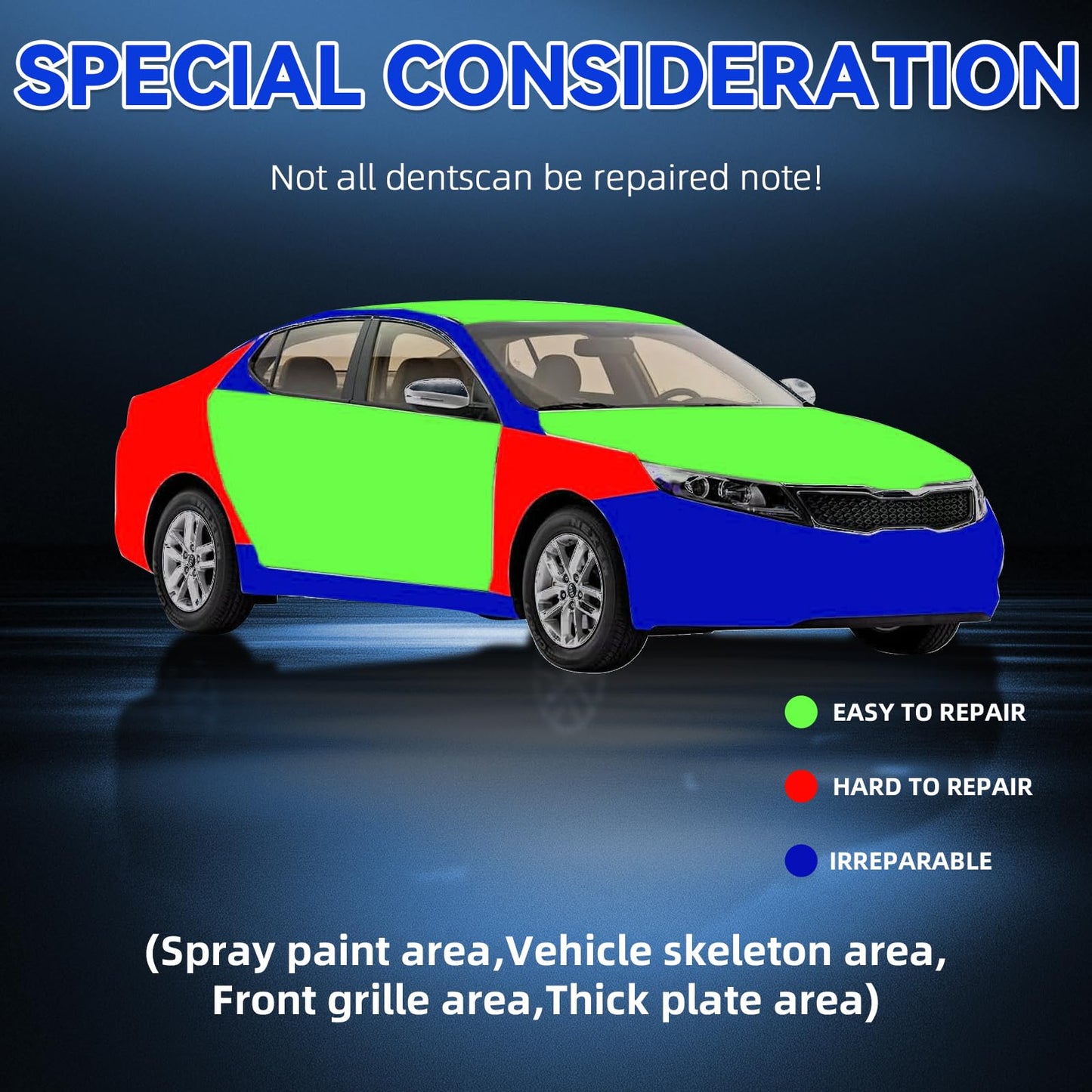 Tvhori Car Dent Puller, 3-Pack Car Handheld Puller,Upgraded Model Car Dent Puller Kit,Strong Car Dent Remover.Repair kit for car Bodies, Glass,Ceiling and Moving Objects(Blue).