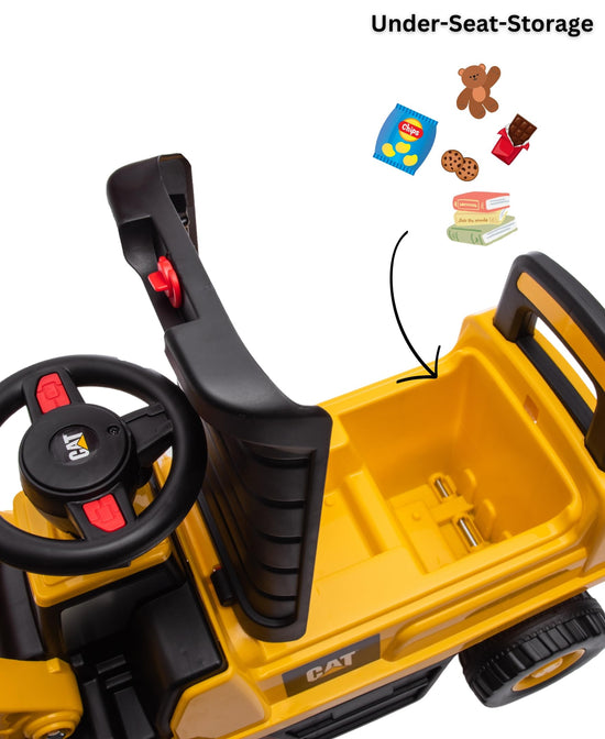 Ride on toy — Caterpillar excavator with rotating bucket and storage for kids