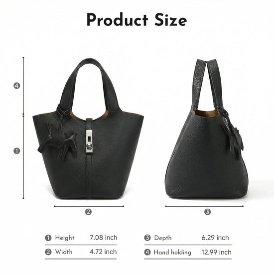 Kadynow handbag — vegan leather bucket bag with detachable small purse