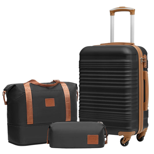 Coolife luggage set — Hardside carry on suitcase with TSA lock and spinner wheels