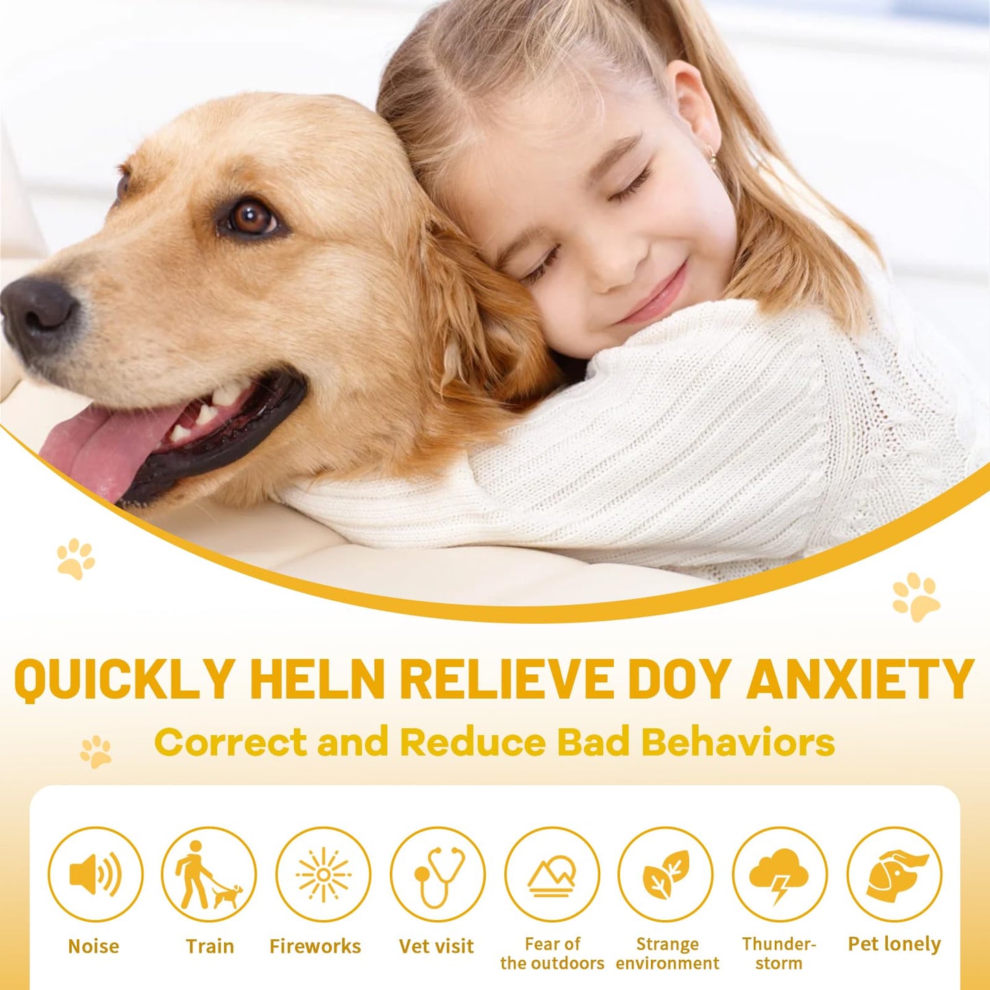 Calming Collar For Dogs 4 Packs, Effectively Relieves Anxiety from Noise, Separation, New environment, Fireworks, Adjustable 25” Flexible, Lasts 60 Days, Purple, Suitable for All Dog Sizes & Ages