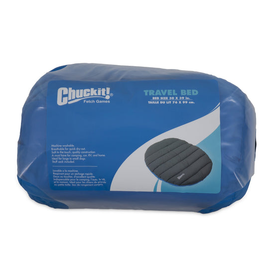 Pet bed mat — Water resistant travel pillow for medium to large dogs 20-100 lbs, blue