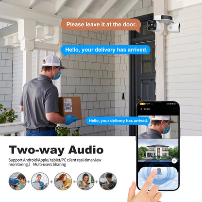 Xparkin security camera — Dual lens outdoor camera with 2.5K resolution and audio capabilities