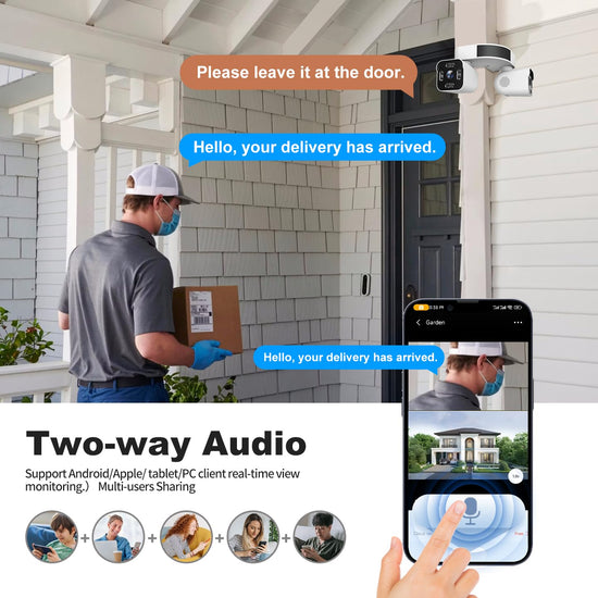 Xparkin security camera — Dual lens outdoor camera with 2.5K resolution and audio capabilities