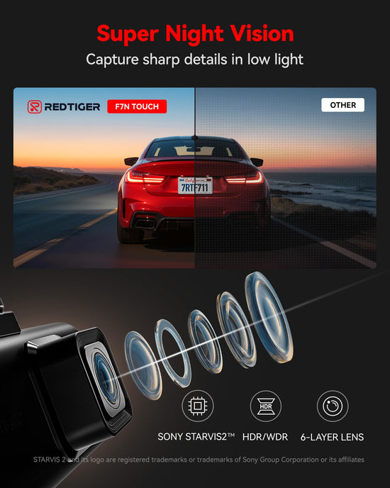 Onboard camera — 4K front and rear with voice control and touch screen