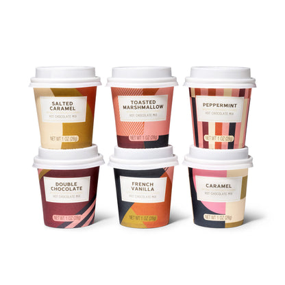 Bombombs hot chocolate mix gift set - mini cup packaging with assorted flavors, set of 6