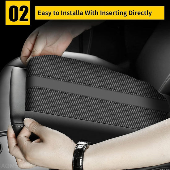 AOMSAZTO console covers - Carbon fiber armrest covers for 2014-2019 Toyota Corolla