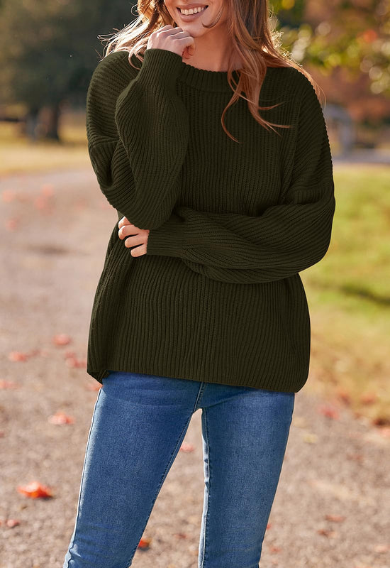 PRETTYGARDEN Womens Sweaters Spring 2026 Oversized Chunky Knitted Pullover Sweater Casual Long Sleeve Crewneck Cute Sweaters
