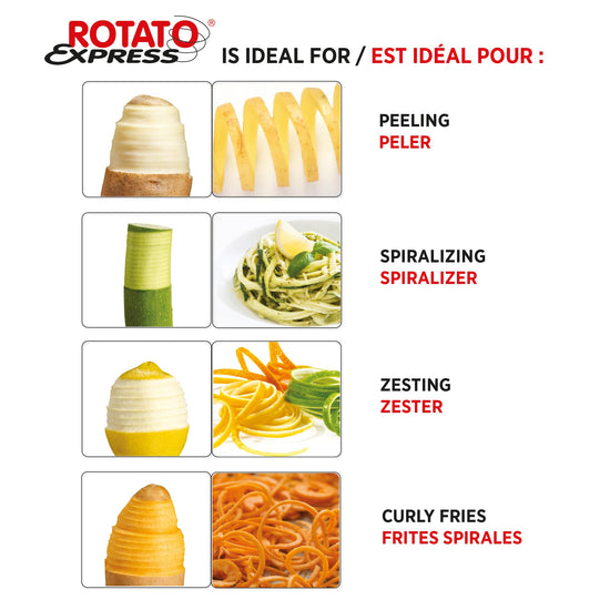 Starfrit bladed food peeler — electric design with spare blades for easy use