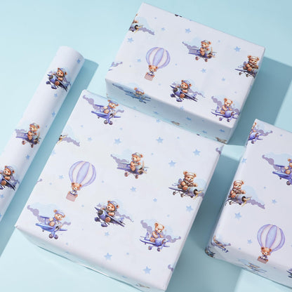Cuitpan gift wrap — blue birthday design