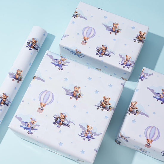Cuitpan gift wrap — blue birthday design