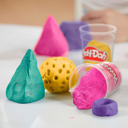 Play-Doh sculpting material — includes confetti and metallic shine colors