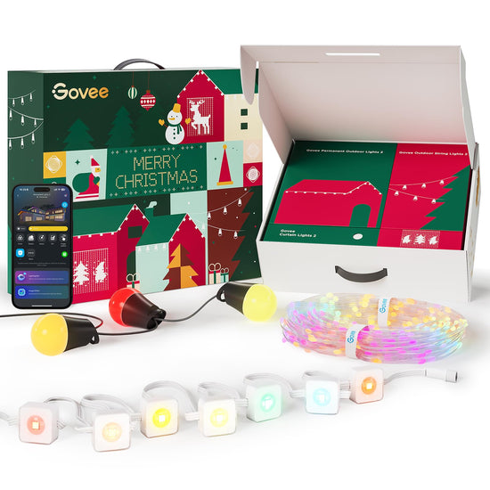 Govee string lights — 100ft outdoor set with curtain light and smart home compatibility