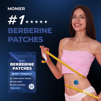 MONIER Berberine Patches | Berberine Patch with L-Glutamine, Garcinia Cambogia, Resveratrol for Women & Men | 60 Days Supply