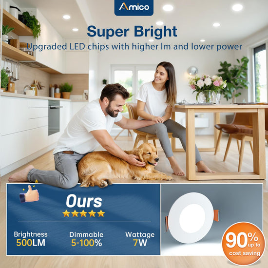 Light fixture — Amico LED slim canless recessed lighting 12 pack