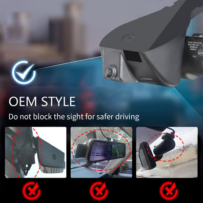 Mangoal dash cam - 4K front and 1080P rear for Dodge RAM 1500/2500/3500 2019-2024 model D, Rebel Big Horn Laramie, GPS and WiFi included, 128GB card included.