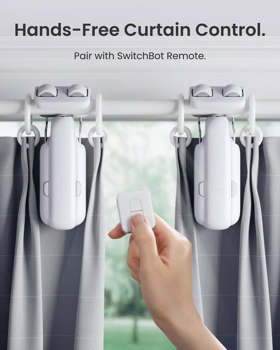 SwitchBot curtain opener — Bluetooth remote control with app and timer
