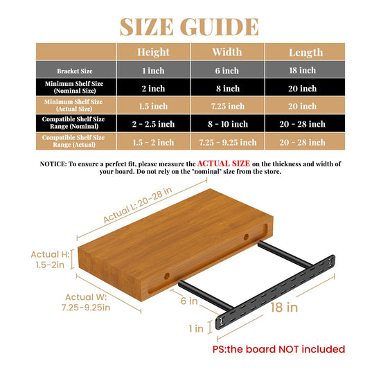MOUNT_BRACKET — Heavy duty black metal floating shelf brackets with tools included