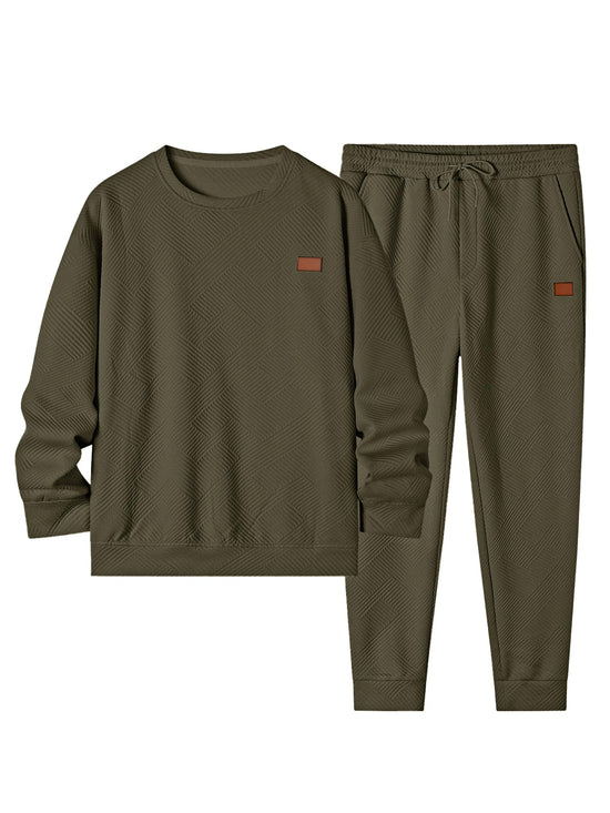 Track suit — JMIERR 2 piece knit jacquard pullover and joggers set with pockets