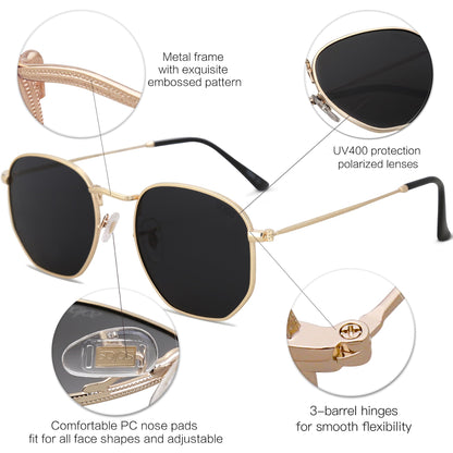 SOJOS sunglasses — square polarized shades for men and women SJ1072