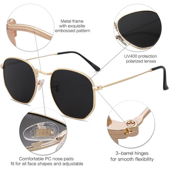 SOJOS sunglasses — square polarized shades for men and women SJ1072