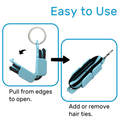 Hair tie keychain — portable holder for hair ties