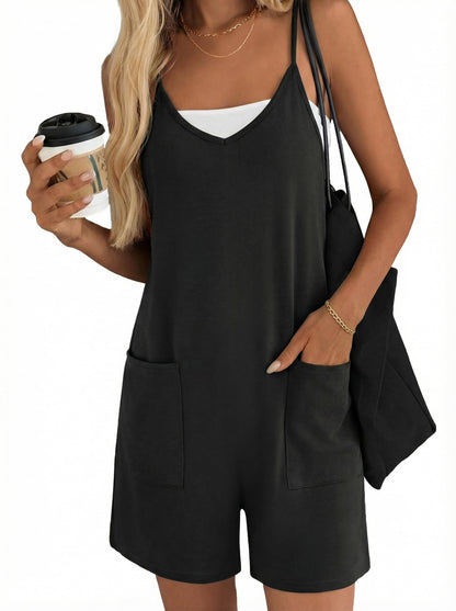 Ekouaer one piece outfit with pockets and loose spaghetti straps