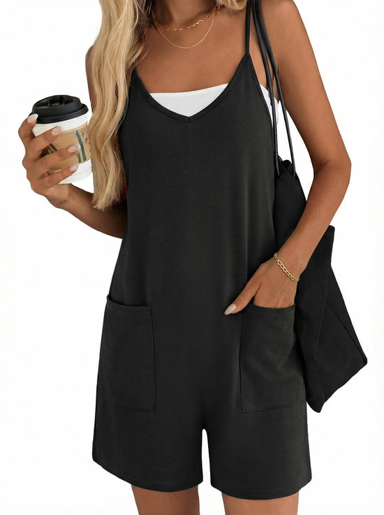 Ekouaer one piece outfit with pockets and loose spaghetti straps