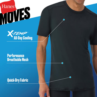 Hanes men's mesh t-shirt — X-Temp moisture-wicking technology